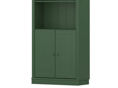 Par de portas de madeira maciça na cor verde / coleção biblioteca